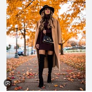 Stuart Weitzman ‘Lesley’ Black Suede Over-the-Knee Boots